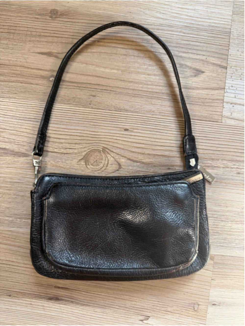 Vintage Women's Hobo International Black Leather shoulder/cross body bag One